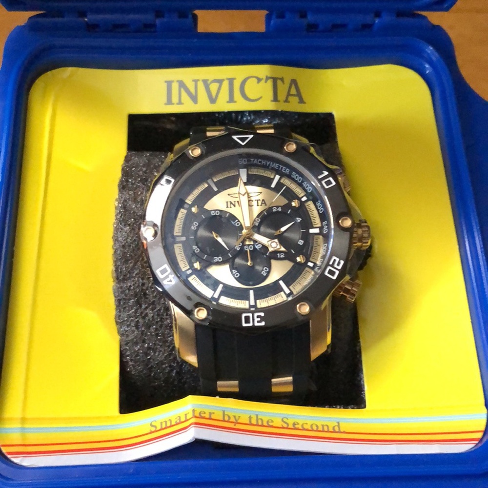 INVICTA Pro Diver Men VD 54 B Quartz Watch (Black/Gold)